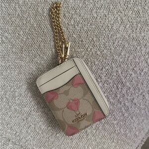 Coach Heart Print Zip Wallet